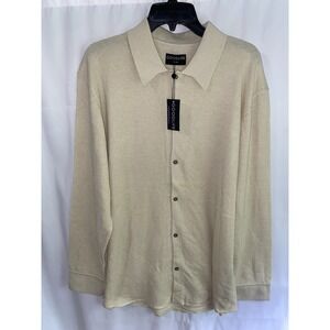 NWT Goodlife Shirt Mens XL Button Up Long Sleeve Waffle Knit  Thermal